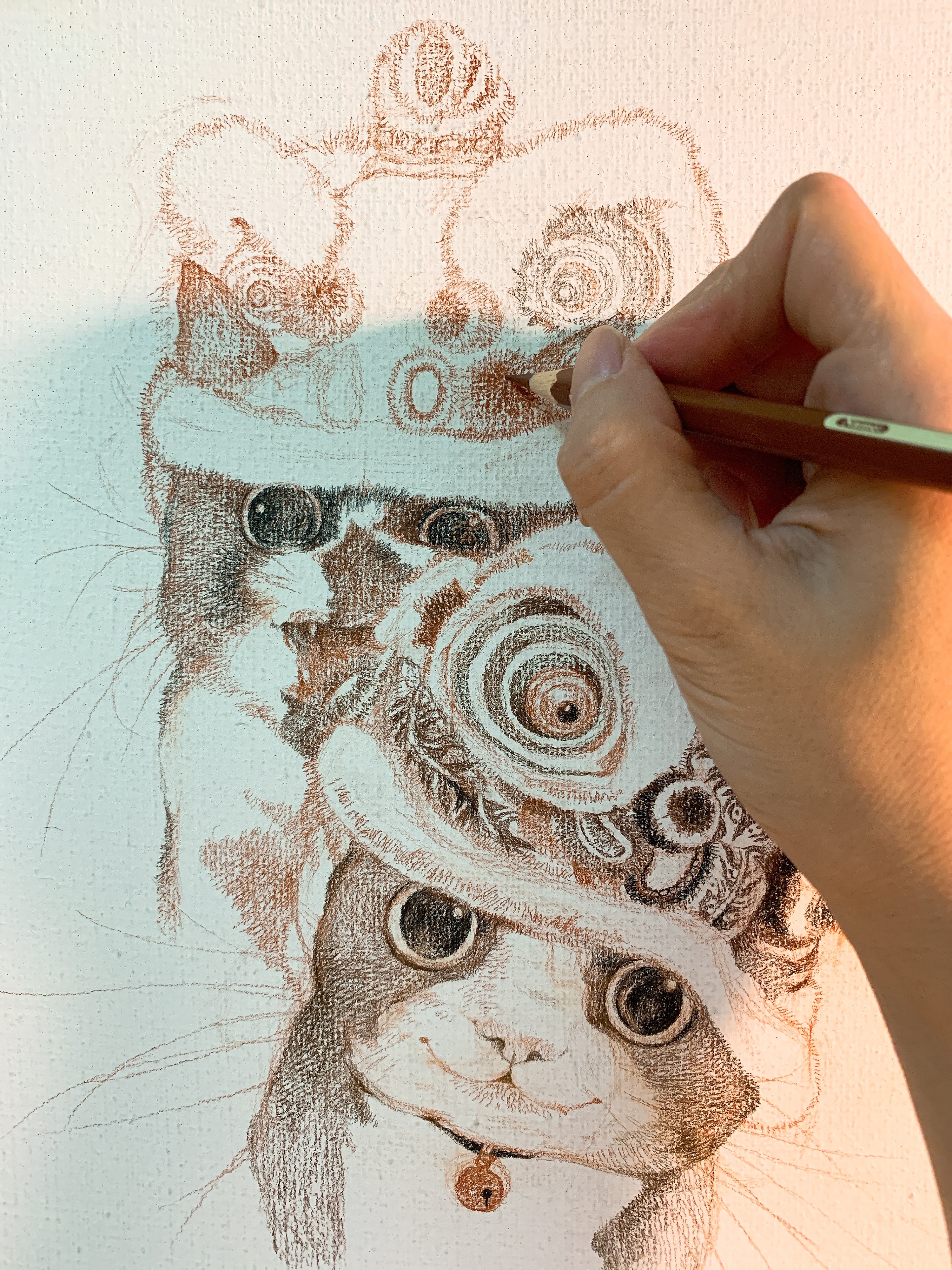 【狮舞闹春】线稿过程|纯艺术|油画|catcastledz - 原创作品 - 站酷 (