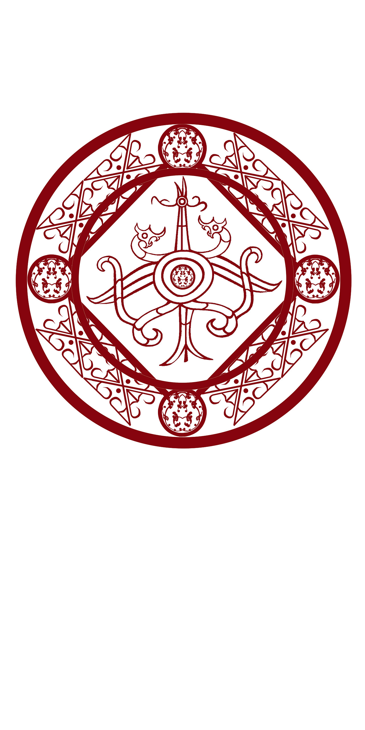 "龙凤相蟠"纹样图稿