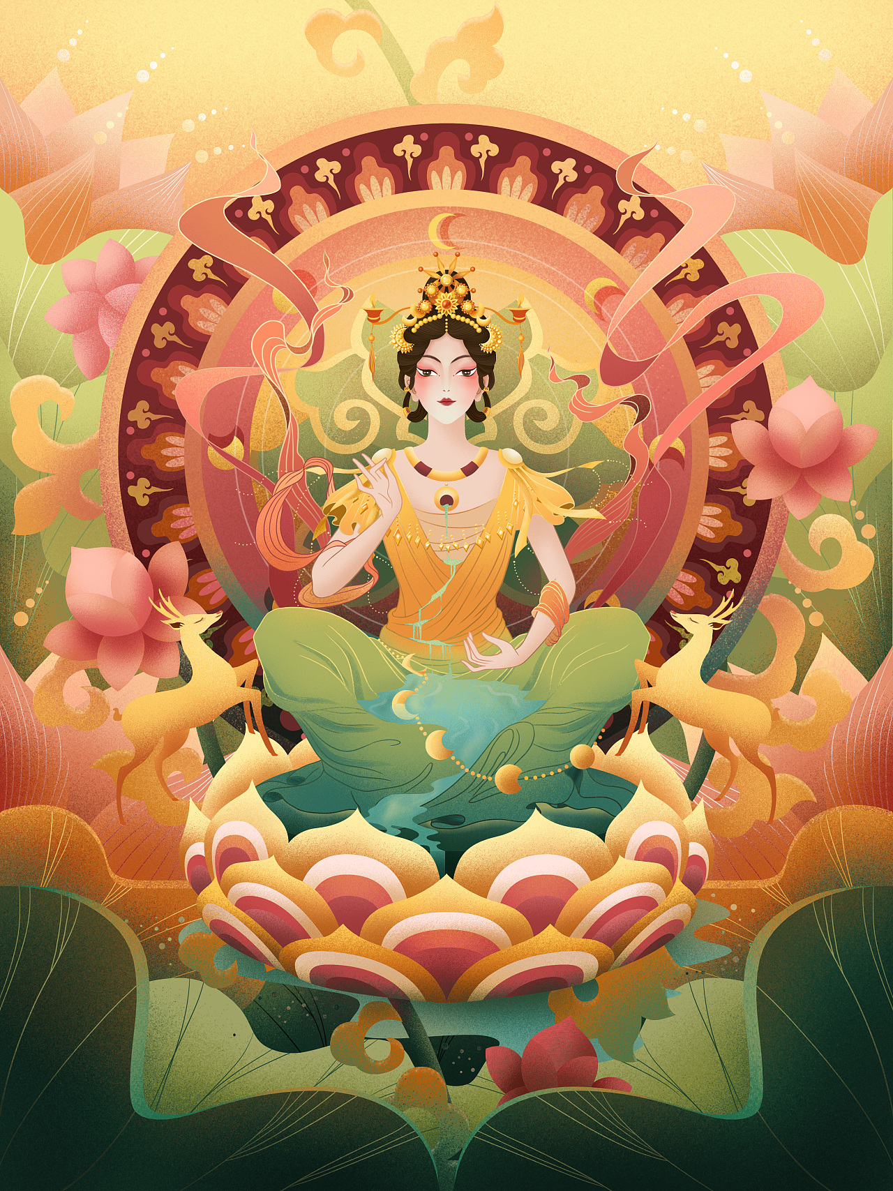 敦煌壁画|插画|商业插画|咕吨吨吨咚 - 原创作品 - 站酷 (zcool)