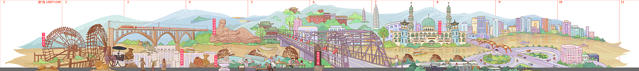 城市－景点－插画（图ZNTYwODY1OTI=） - 商业插画 - 站酷设计师douzimiao原创素材 - 站酷ZCOOL