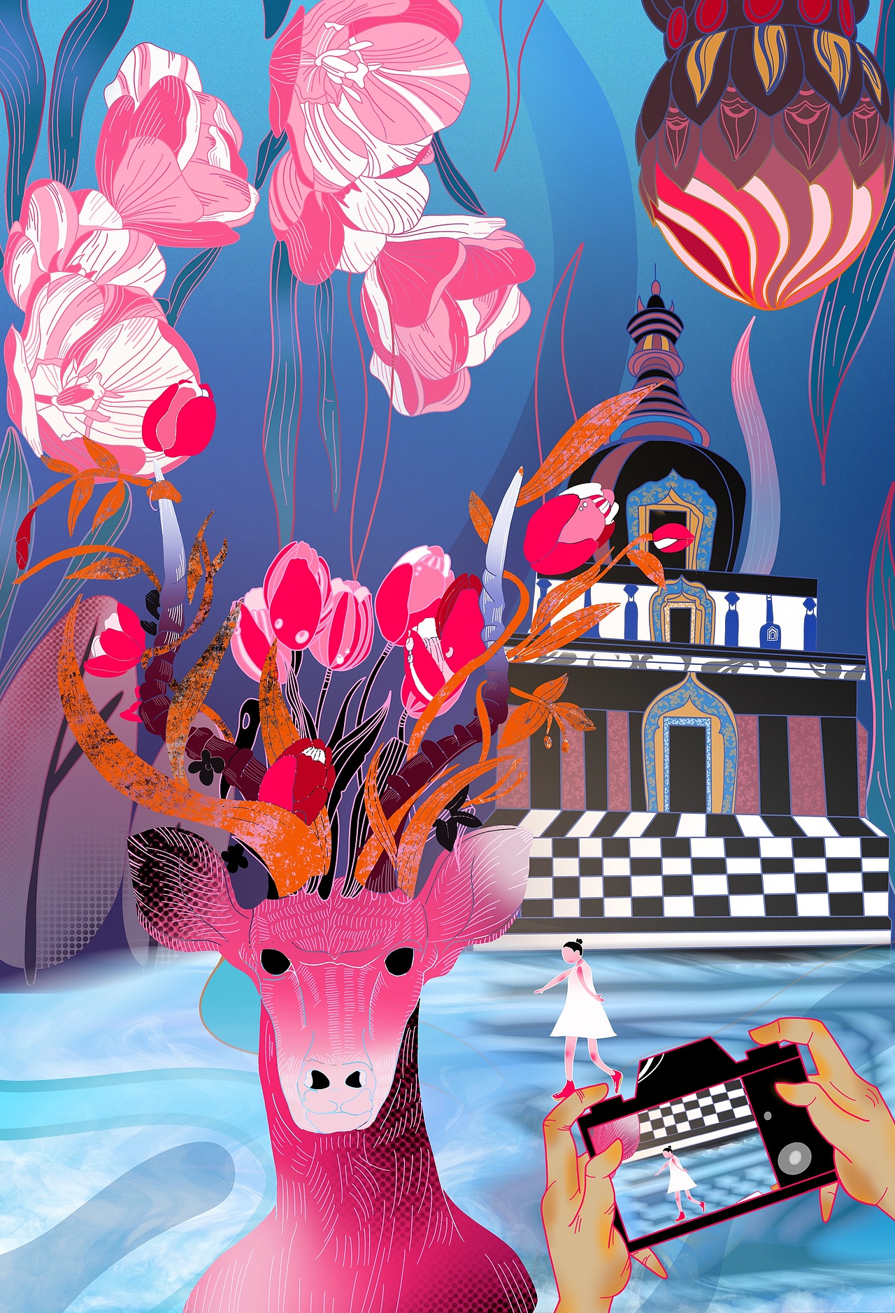 花与城市（图ZMTk1ODAwMjc2） - 创作习作 - 站酷设计师人间水蜜桃_原创素材 - 站酷ZCOOL