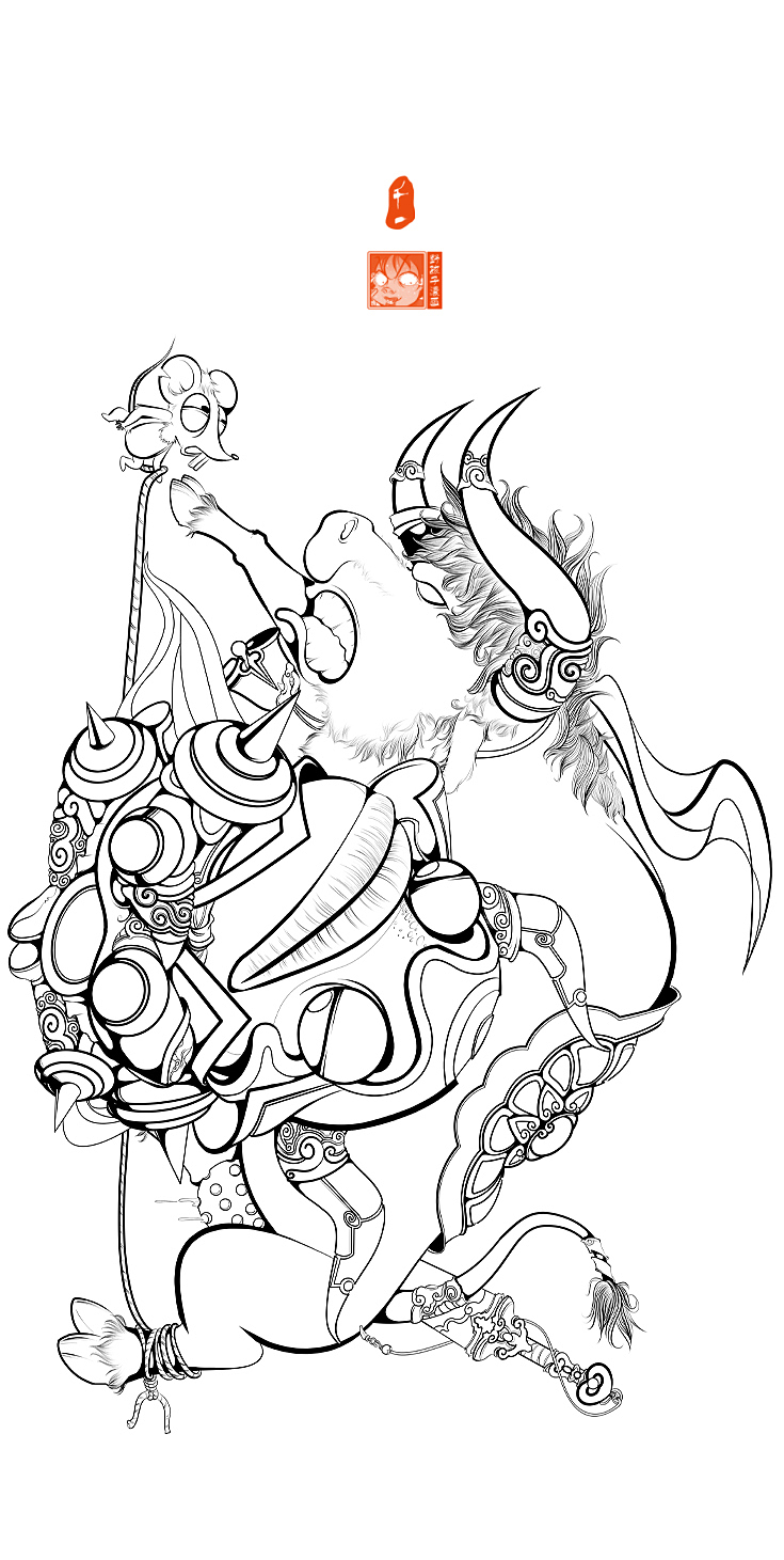 星座金牛座十二星系列野孩子绘画