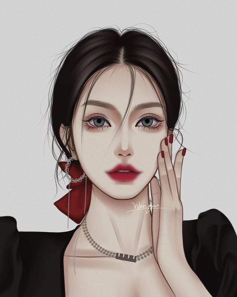 私人头像定制,绘画过程