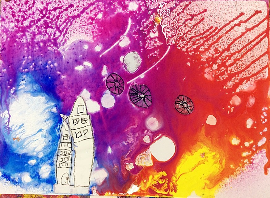 喷绘架拼贴 主题：太空