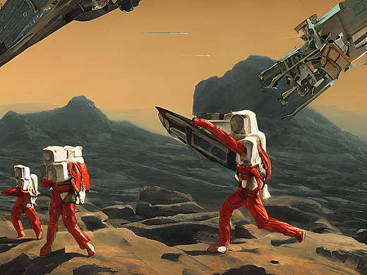 #AI创作实验室#搭载宇宙飞船在外太空漫步外星人（个人主页-ZNjI2MjcwNDg=） - AI作品 - 站酷设计师咔嚓时光机原创素材 - 站酷ZCOOL