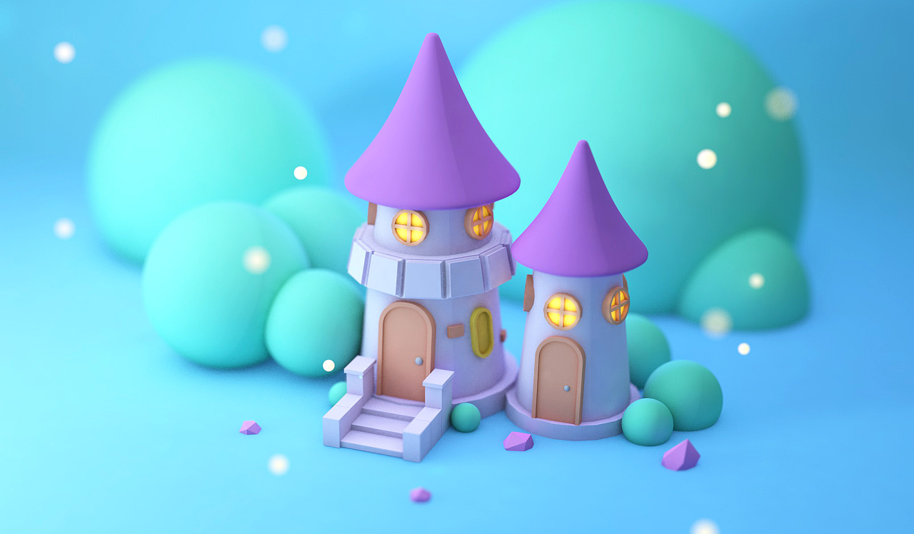 c4d立体3d卡通场景