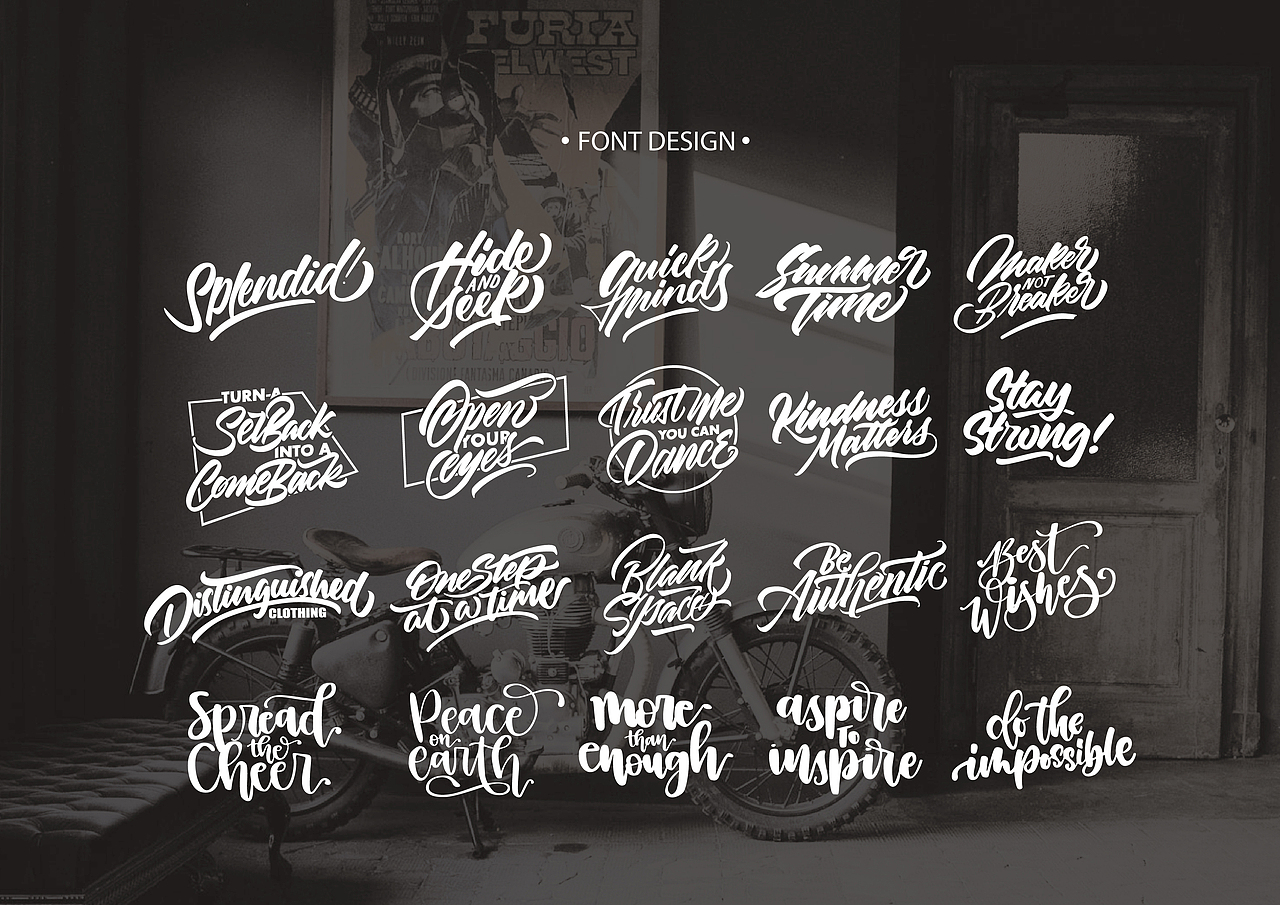 『英文花体』现代哥特字体 brushlettering（图ZMTQ4OTAwNTg4） - 字体/字形 - 站酷设计师1Q33原创素材 - 站酷ZCOOL