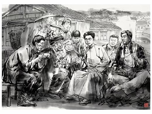 常德博物馆和夏明翰国画~层板画~景箱~展馆画~连环画