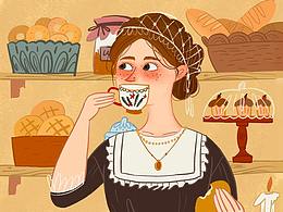 餐桌前的少女系列-2