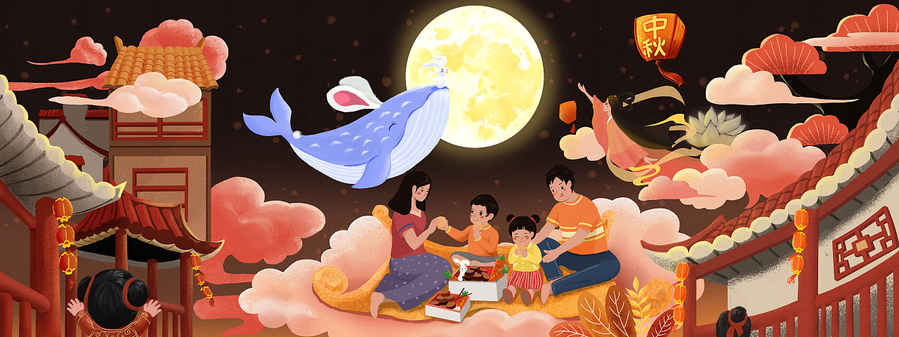 中秋节插画设计