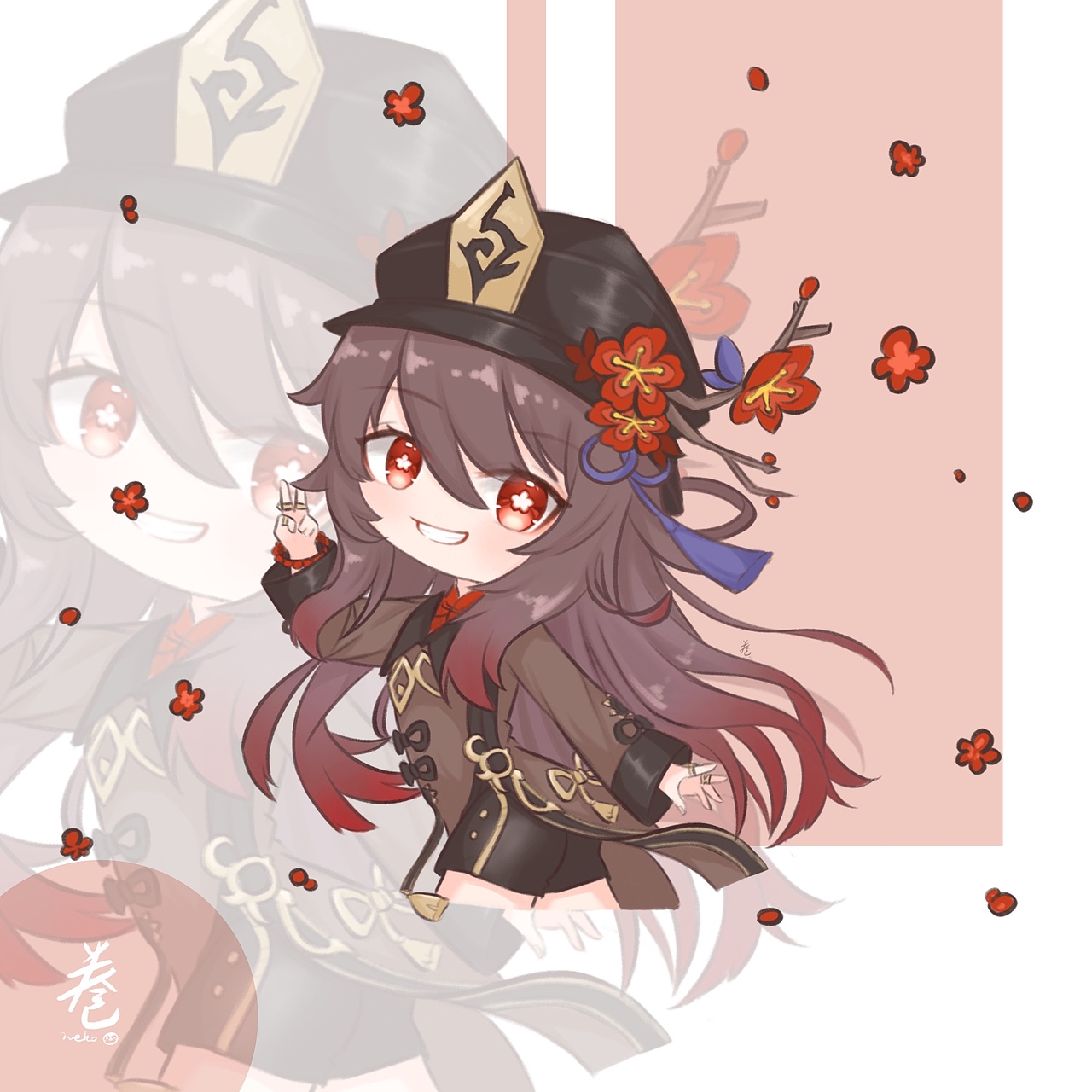 原神胡桃（图ZMjY2ODIyNzg0） - 创作习作 - 站酷设计师画画的卷卷子原创素材 - 站酷ZCOOL