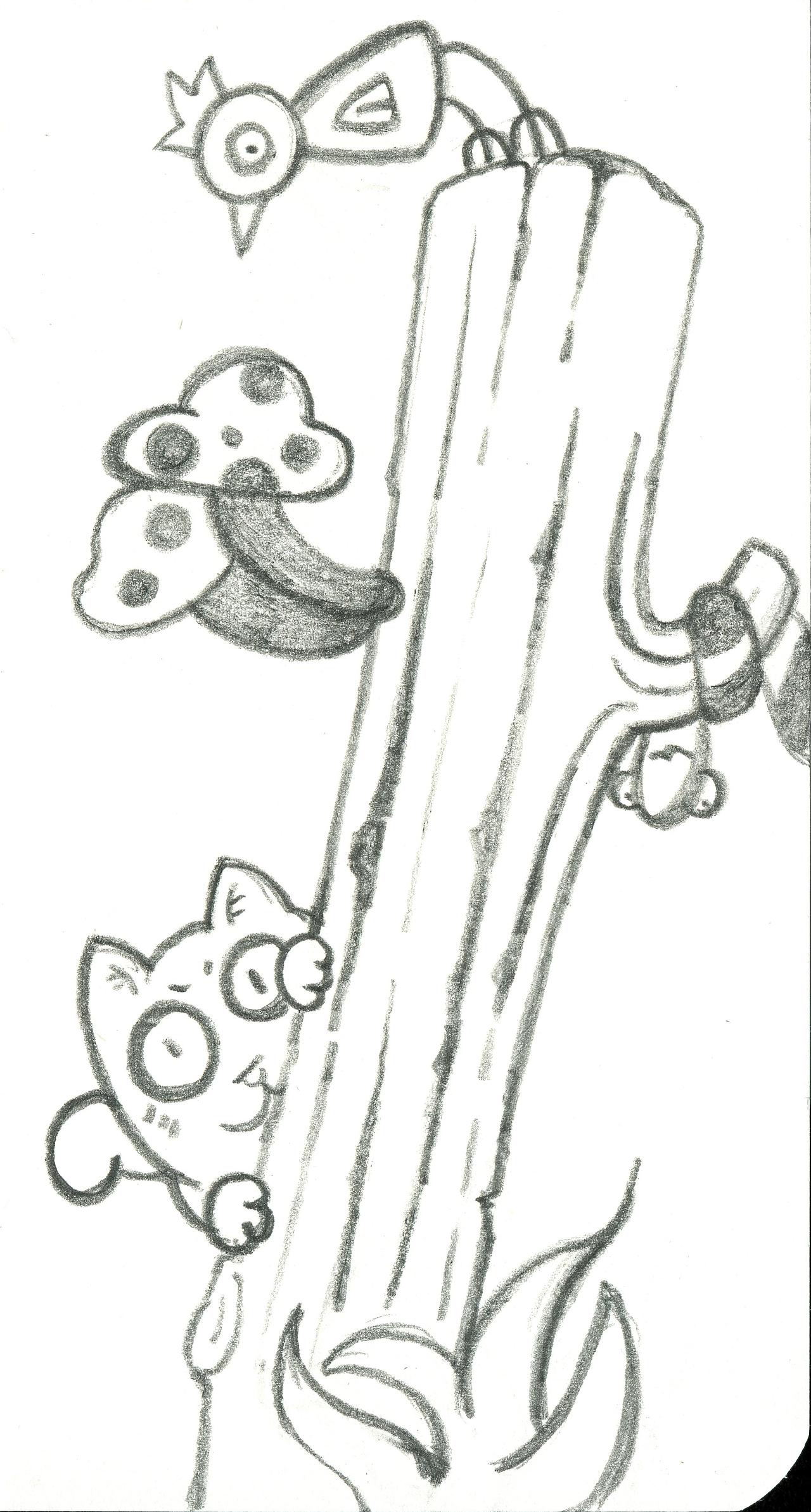 毛绒绒的铅笔画……