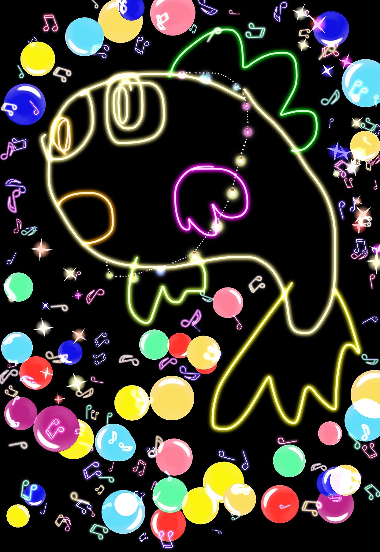 荧光涂鸦泡泡鱼