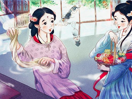 和成玉元君相约做新品百花糕来尝尝（个人主页-ZNTU1NjExNzY=） - 单幅漫画 - 站酷设计师zero5581原创素材 - 站酷ZCOOL