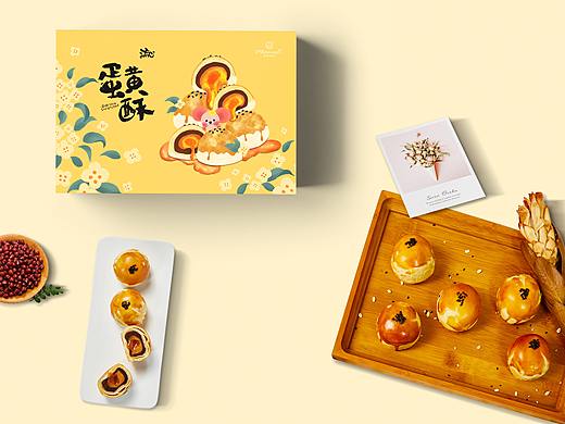 流心蛋黄酥插画包装设计