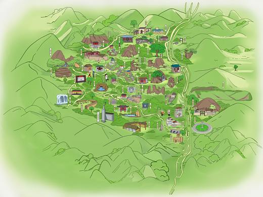 杭州手绘地图制作旅游地图导航小程序制作游乐园地图