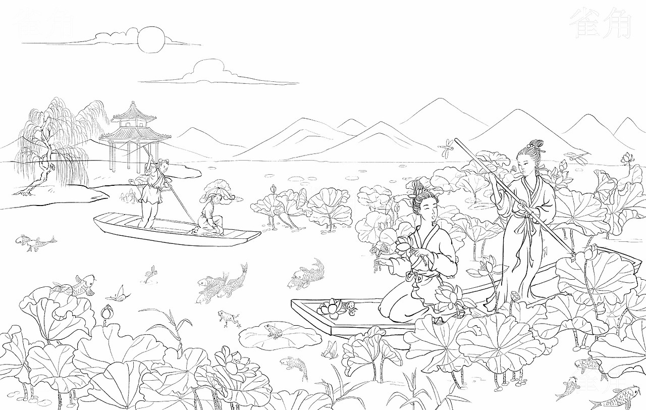 古诗词绘本线稿