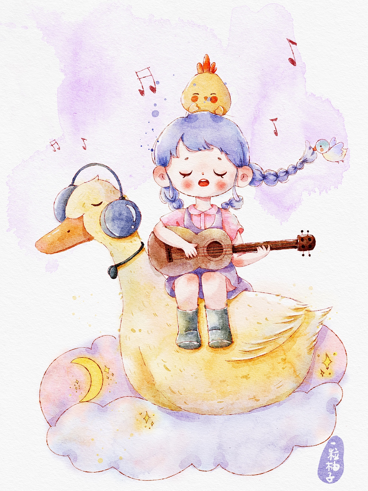 对鸭弹琴（图ZMjkxMTY1ODg4） - 儿童插画 - 站酷设计师一粒柚子哈原创素材 - 站酷ZCOOL