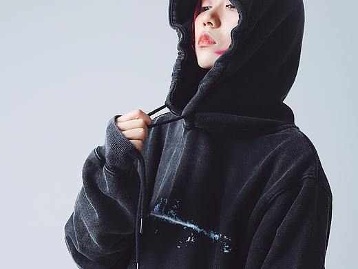 D-SUN 秋冬辐射水洗印花套头卫衣