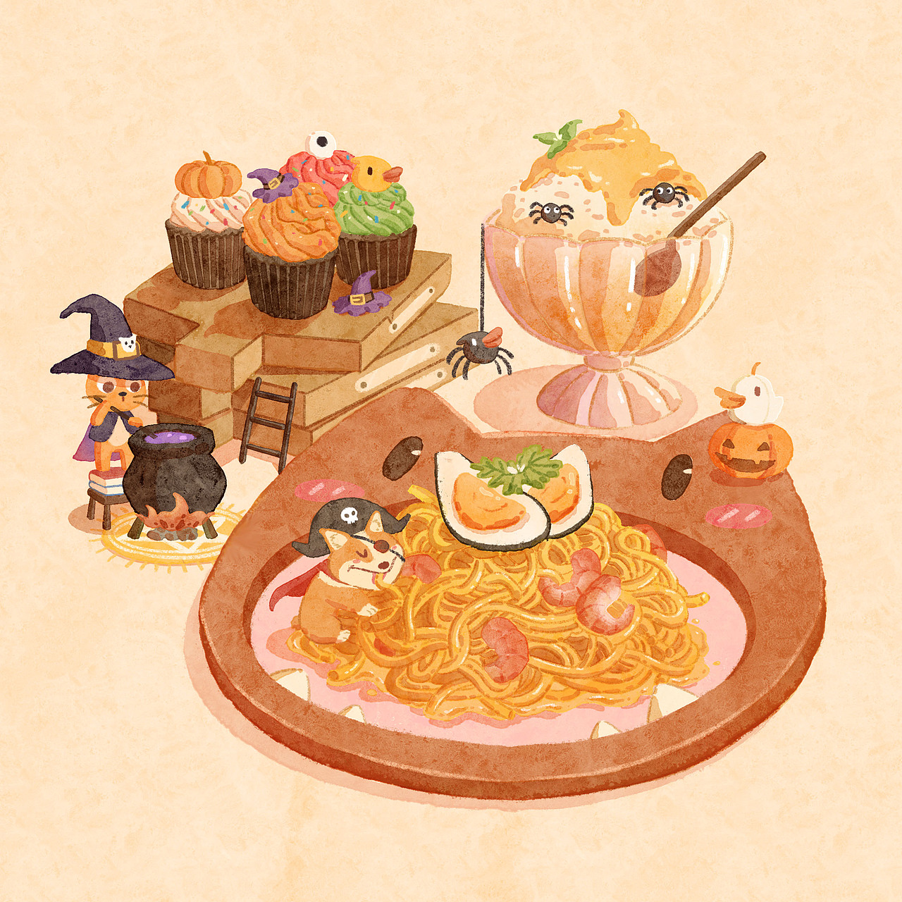 萌宠美食日记（图ZMjc3OTIzMTc2） - 商业插画 - 站酷设计师kiki猫大厨原创素材 - 站酷ZCOOL