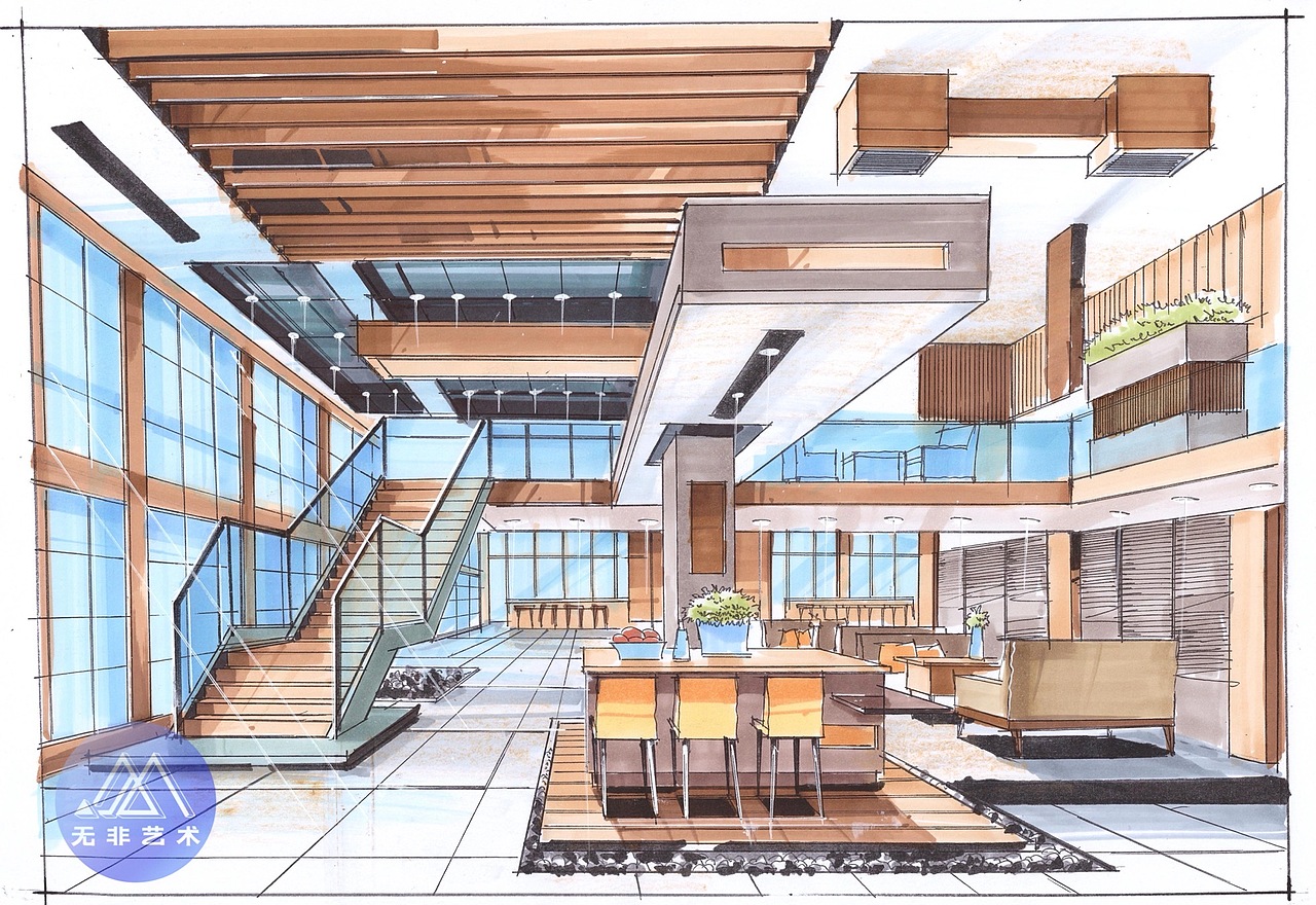 室内设计考研｜快题设计效果图