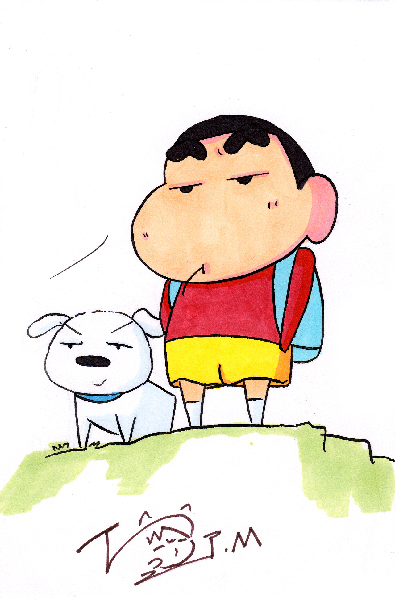 马克笔手绘 蜡笔小新