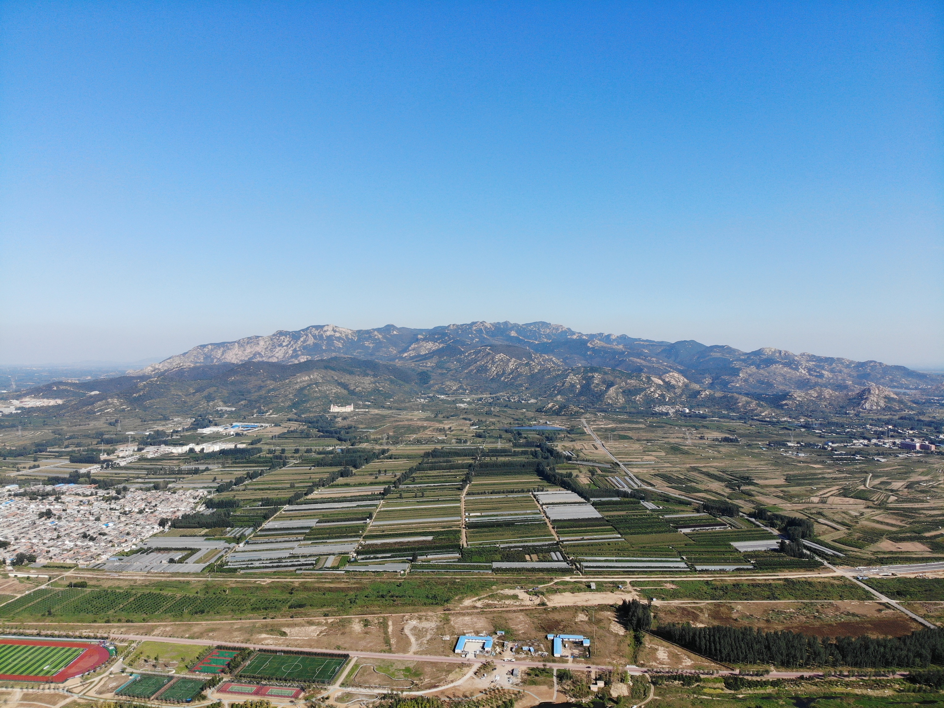 泰安大汶河湿地公园 北集坡湿地公园航拍美丽