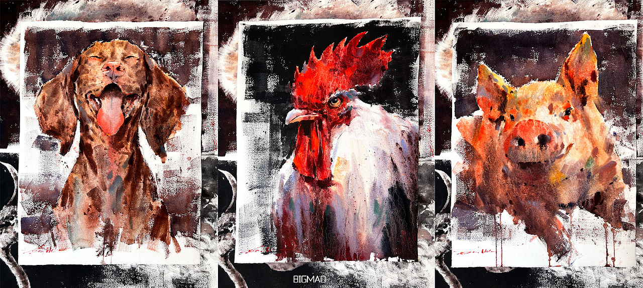 大猫水彩-十二生肖（2022）（图ZMjg1MjM1Nzgw） - 绘画 - 站酷设计师大猫爱看鱼原创素材 - 站酷ZCOOL