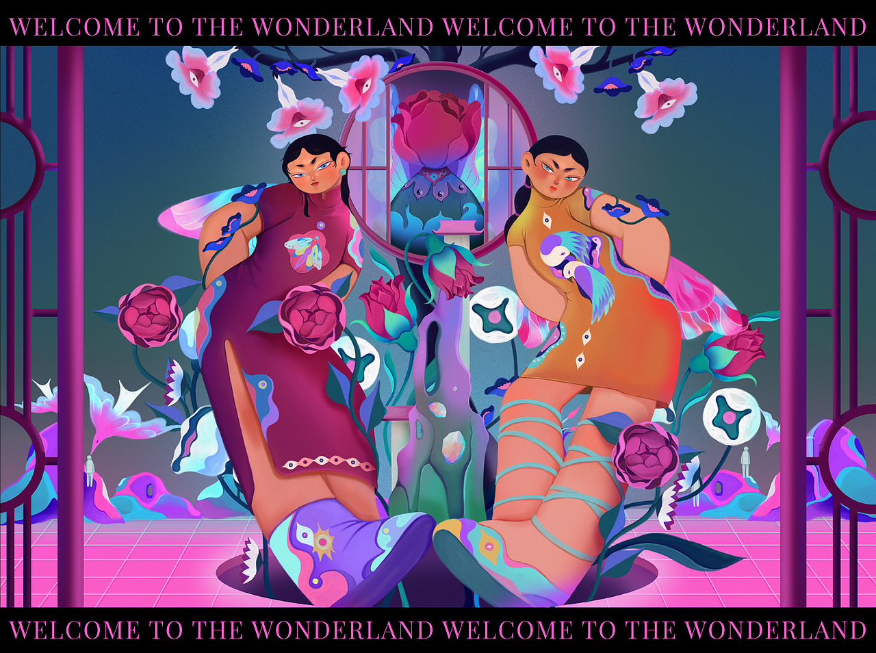 幻境【双子】-WONDERLAND（图ZMjkzNjMwNzk2） - 商业插画 - 站酷设计师乙亥冬初九原创素材 - 站酷ZCOOL