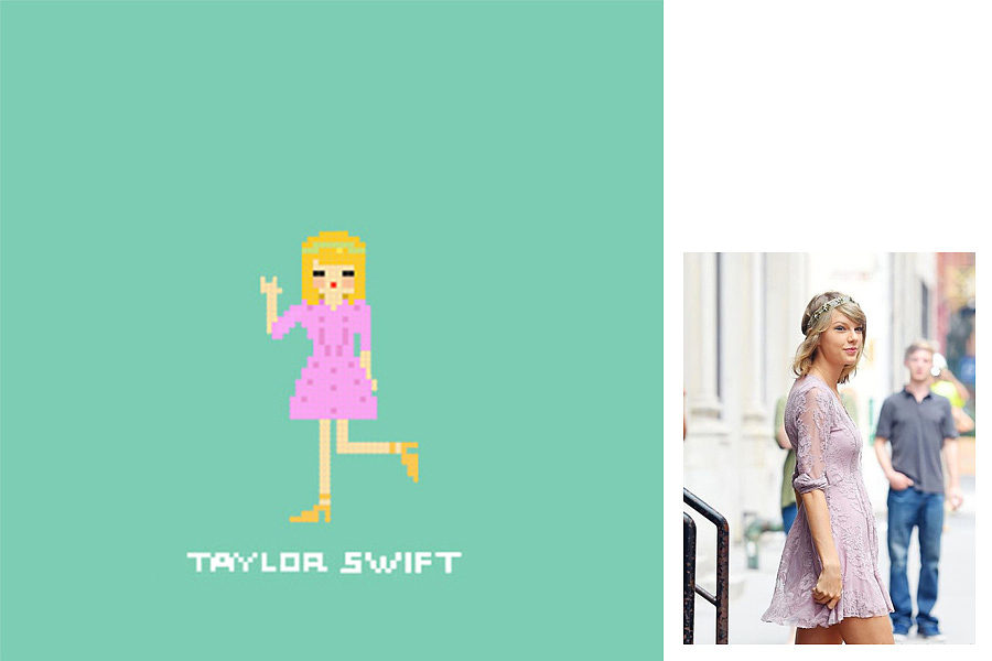 霉霉Taylor Swift 街拍照→像素画（图ZMTU0NDAwNzI0） - 像素画 - 站酷设计师林惜吾原创素材 - 站酷ZCOOL