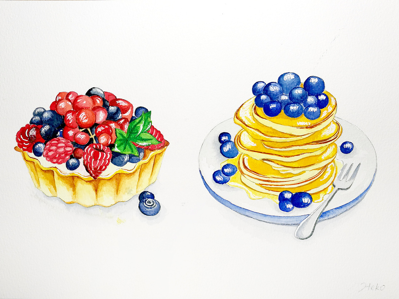 水彩手绘--超级好吃的甜品大合集|纯艺术|绘画|蒲之未落 - 原创作品 - 站酷 (ZCOOL)