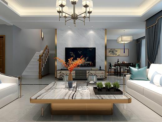 泰安国悦府装修 | 新中式风格 260 m² 装修效果图