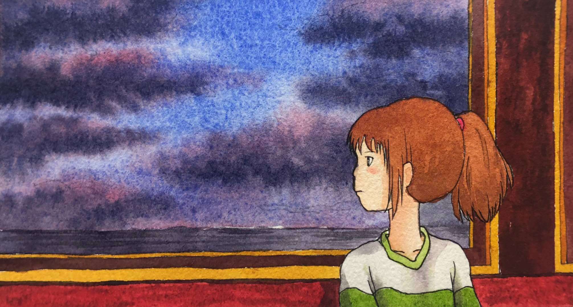 钢笔淡彩临摹宫崎骏作品