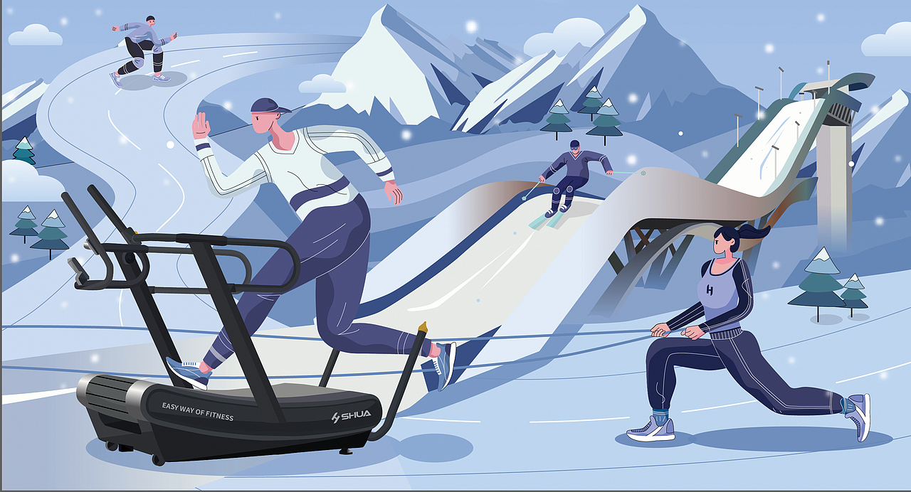 舒华体育台历插画设计（图ZMjkwMTkyNjAw） - 商业插画 - 站酷设计师Suda的苏原创素材 - 站酷ZCOOL