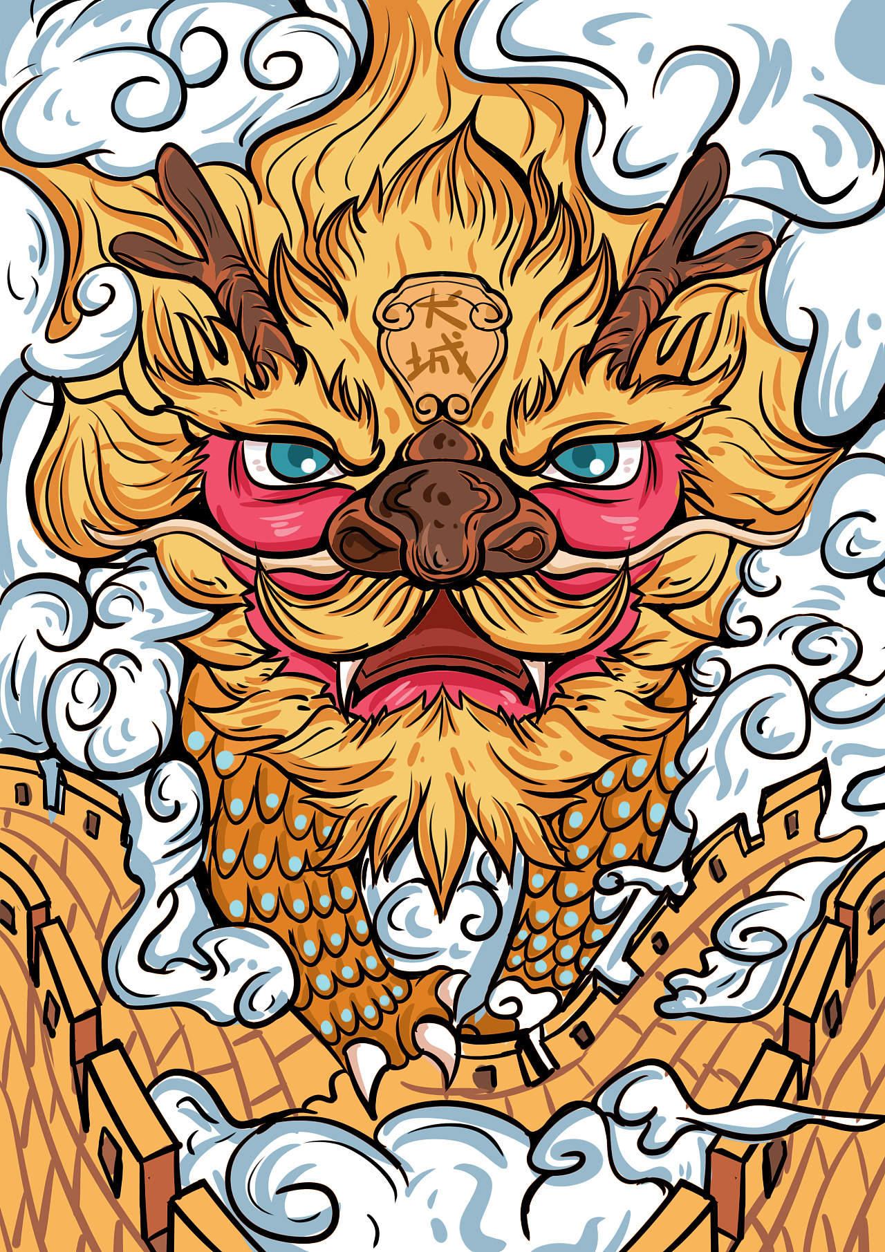 长城瑞兽|插画|新锐潮流插画|金羲之 - 原创作品 - 站酷 (zcool)