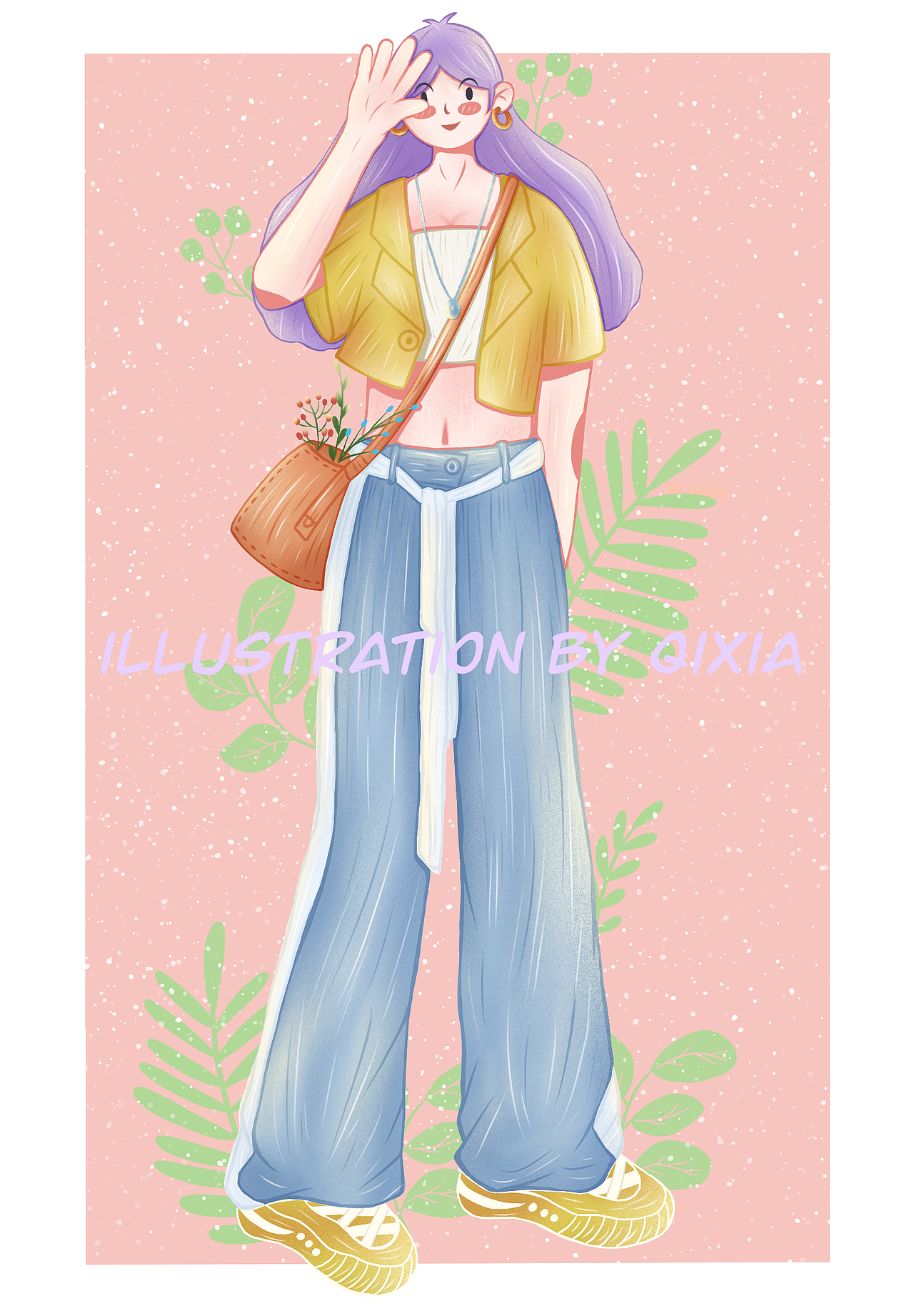 扁平风人物穿搭插画合集