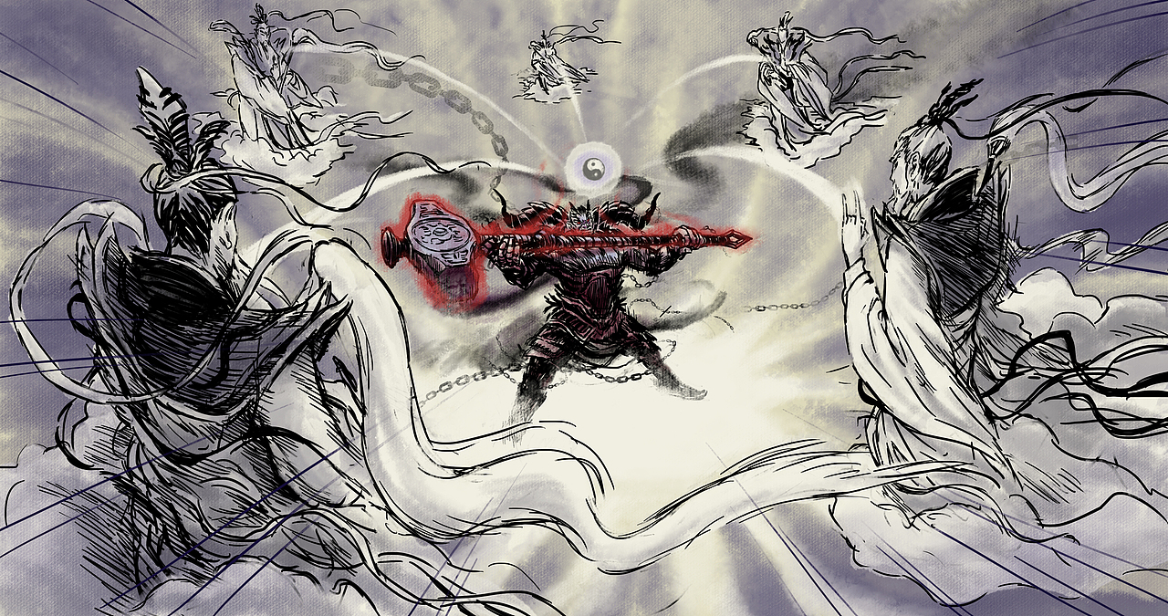 回归zcool 先发点吃饭的家活 《蚩尤传说》插画