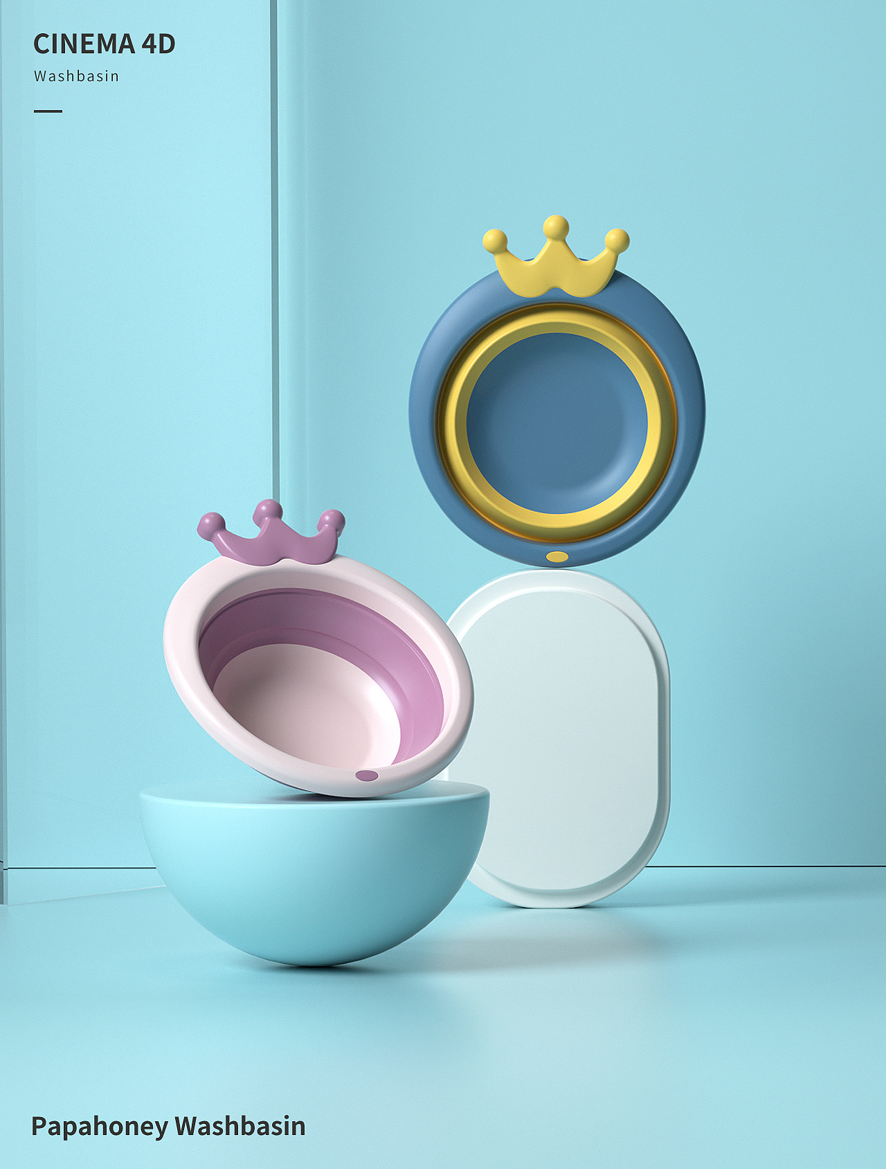 皇冠脸盆 | Cinema 4D（图ZMjYyMTYzMzQw） - 海报 - 站酷设计师贪睡的阿杭原创素材 - 站酷ZCOOL