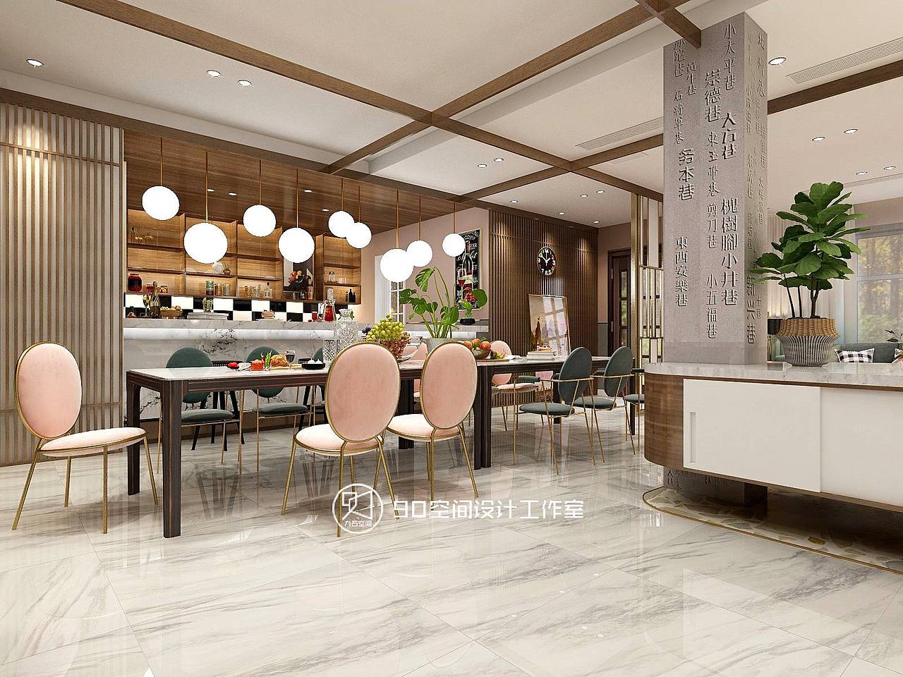 90空间设计《红尘客栈》300平方现代轻奢风格民宿（图ZMjU4Mzc2MjA0） - 酒店餐饮设计 - 站酷设计师设计师赵响原创素材 - 站酷ZCOOL