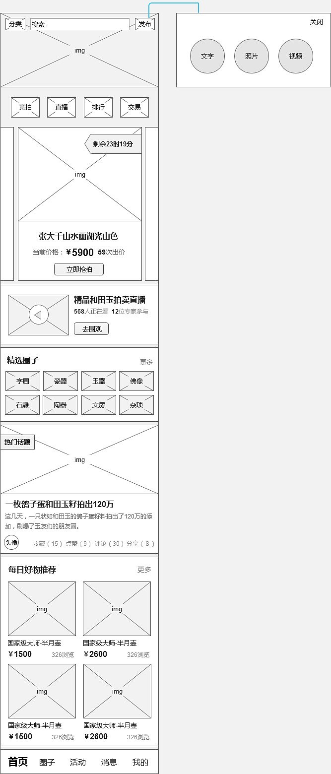 古玩项目部分页面