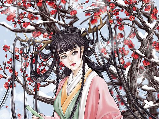 古风插画,张小白插画风格