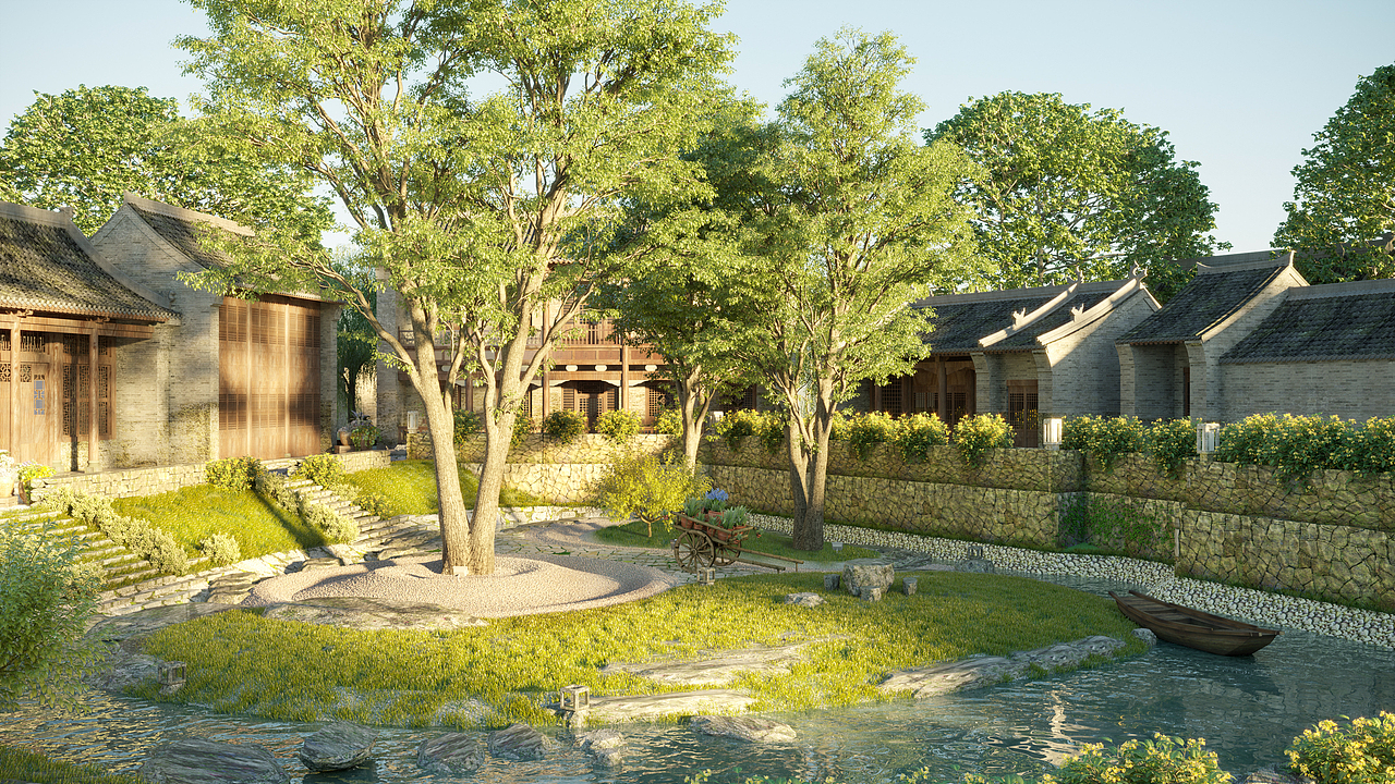 旅游村景观提升效果图——续（图ZMTIxMDA4MjQ0） - 景观设计 - 站酷设计师中加睿吉设计曹欹原创素材 - 站酷ZCOOL