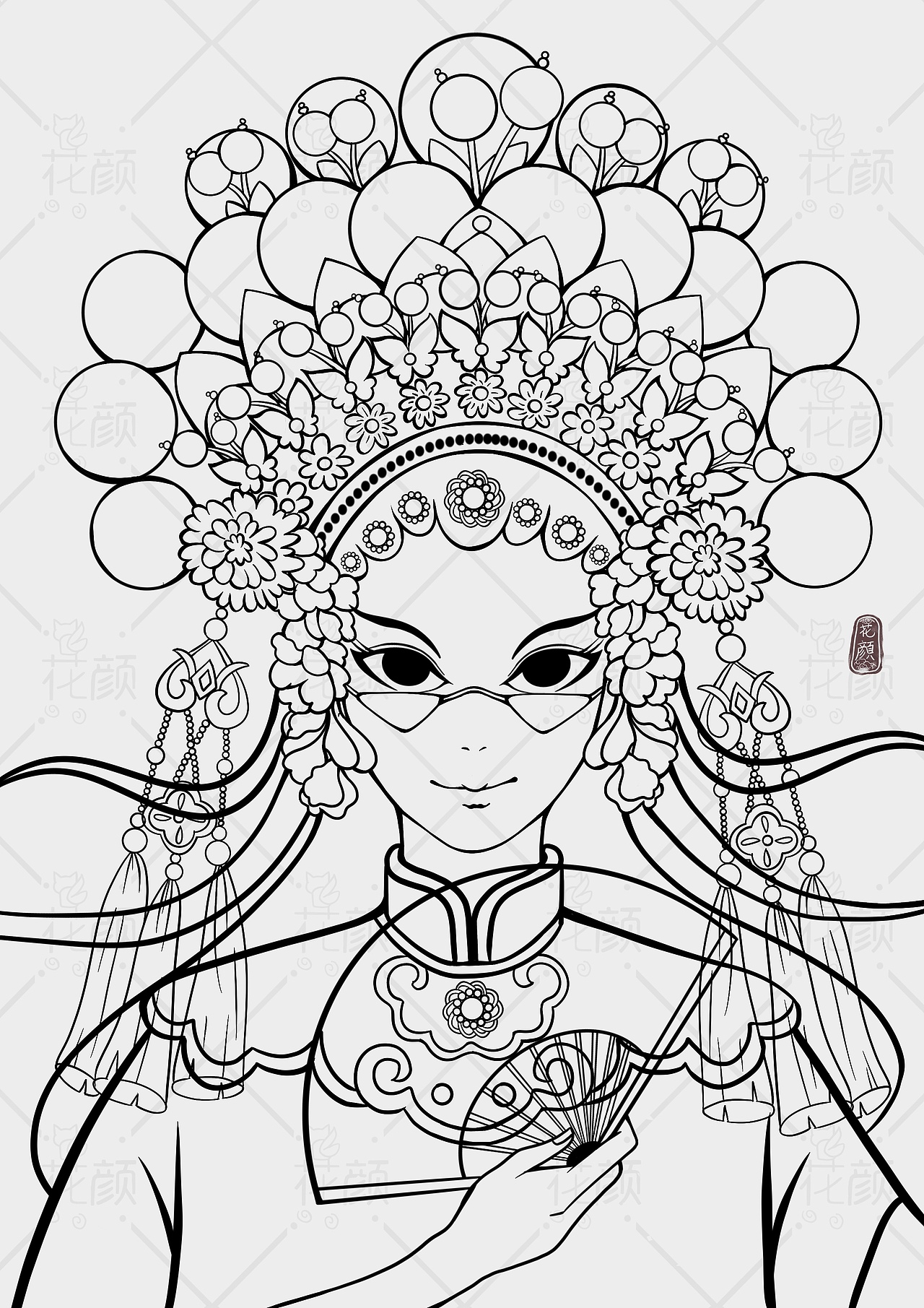 准备画一组新国潮京剧系列插画这是第一张