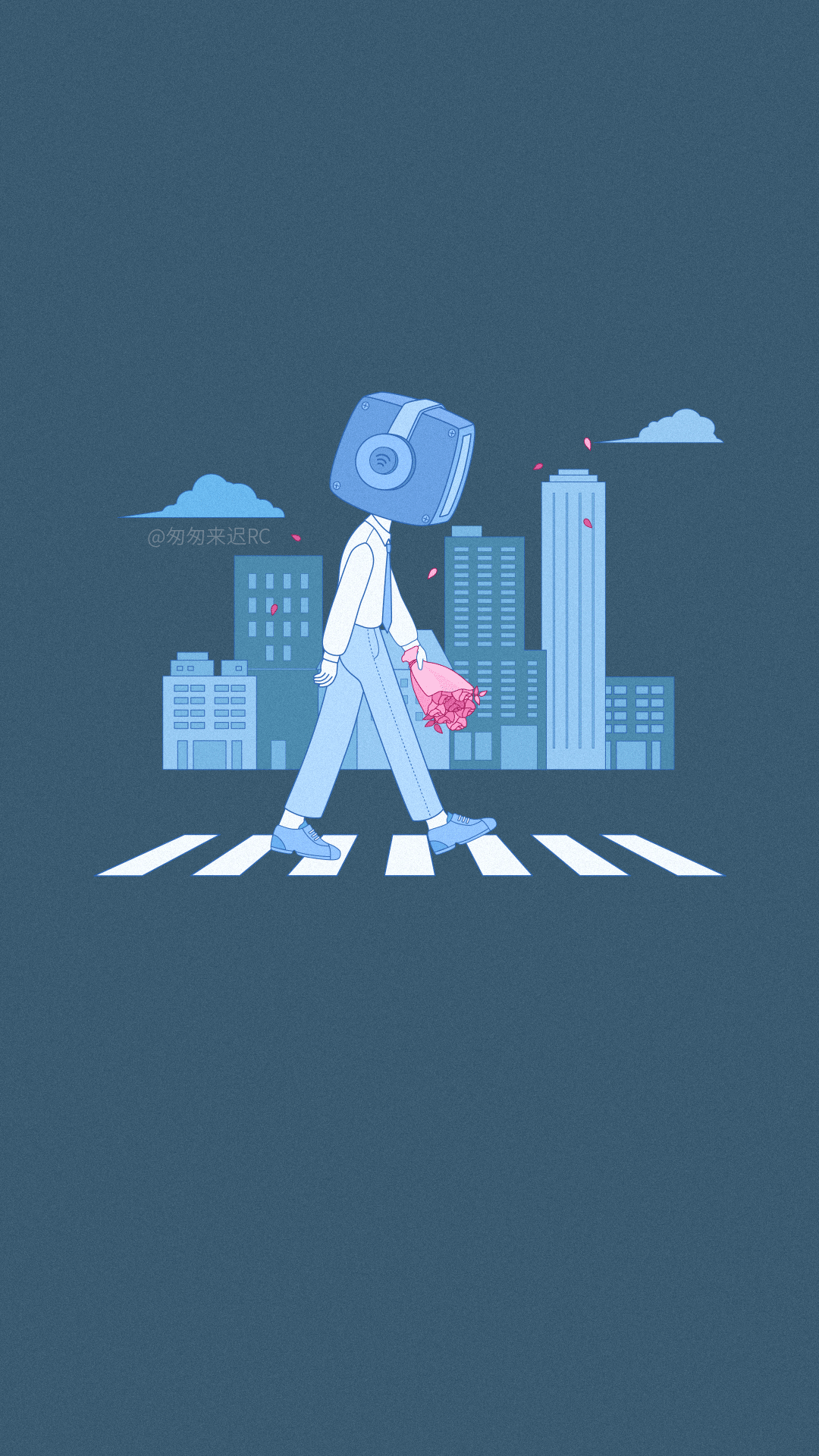 扁平插画|拒绝机械化的生活（图ZMjkyNjEzNTY4） - 创作习作 - 站酷设计师匆匆来迟RC原创素材 - 站酷ZCOOL