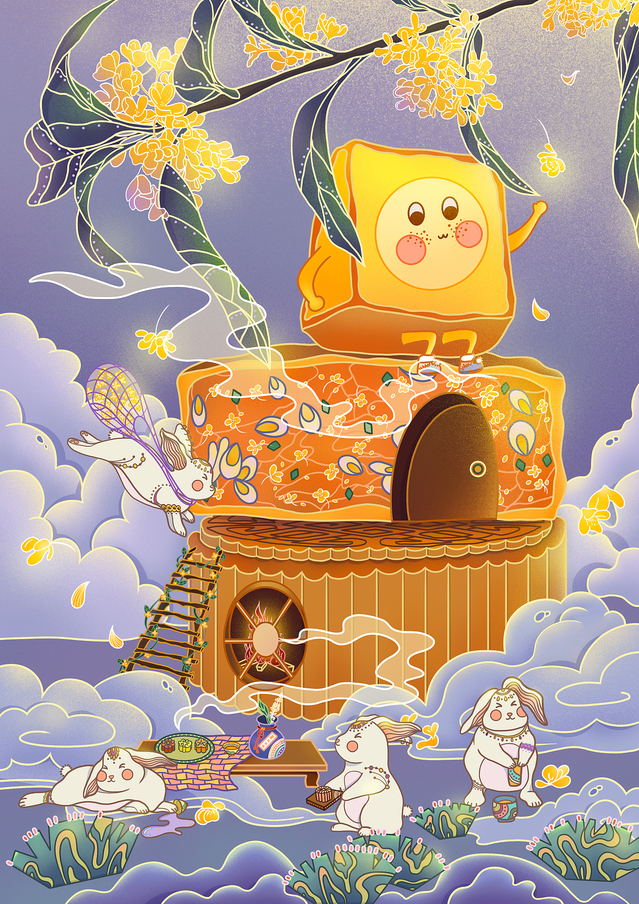 中秋插画（图ZMjY3ODY1NDg0） - 商业插画 - 站酷设计师鸡窝上线原创素材 - 站酷ZCOOL