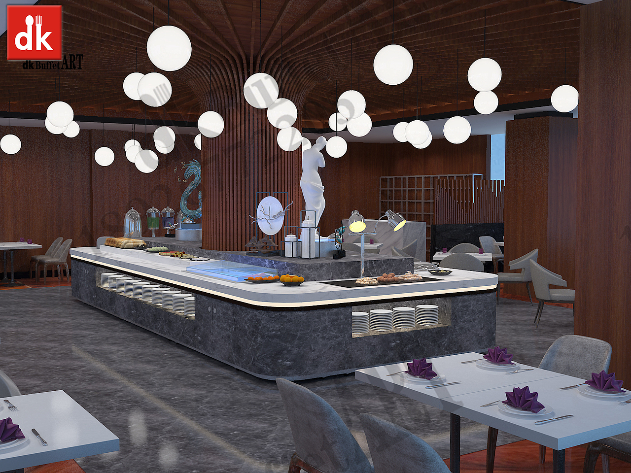 深圳迪克移动布菲台 酒店自助取餐台厂家直销 缅甸餐台