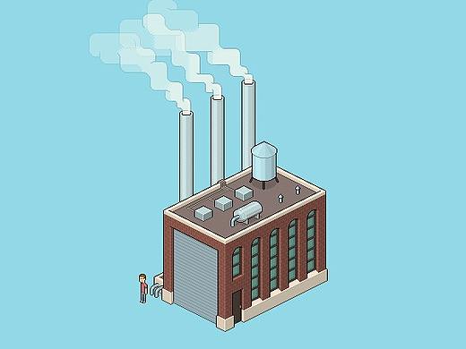 创建一个等距像素的小清新艺术工厂。