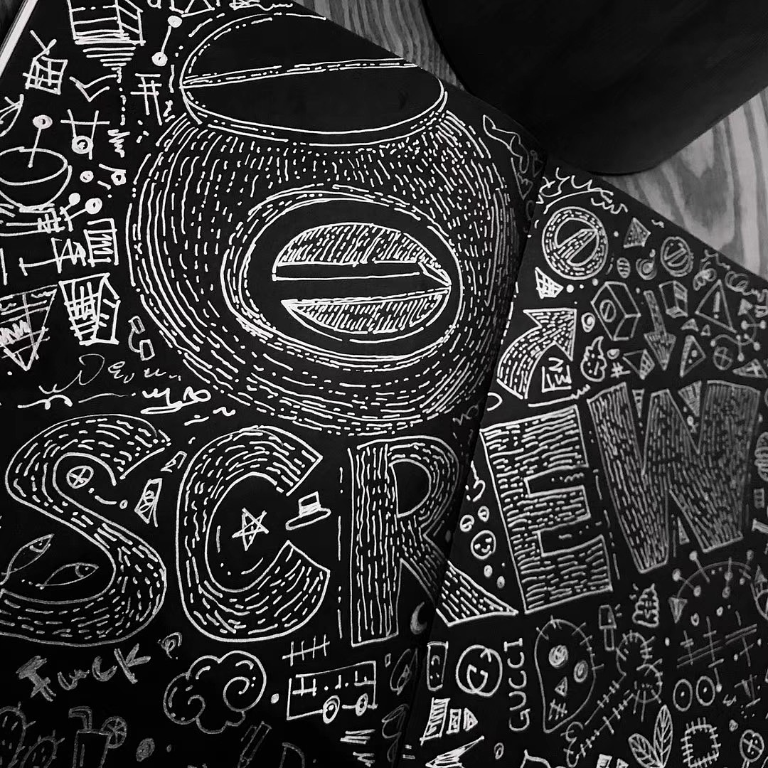 SCREW-黑白手绘插画手稿系列