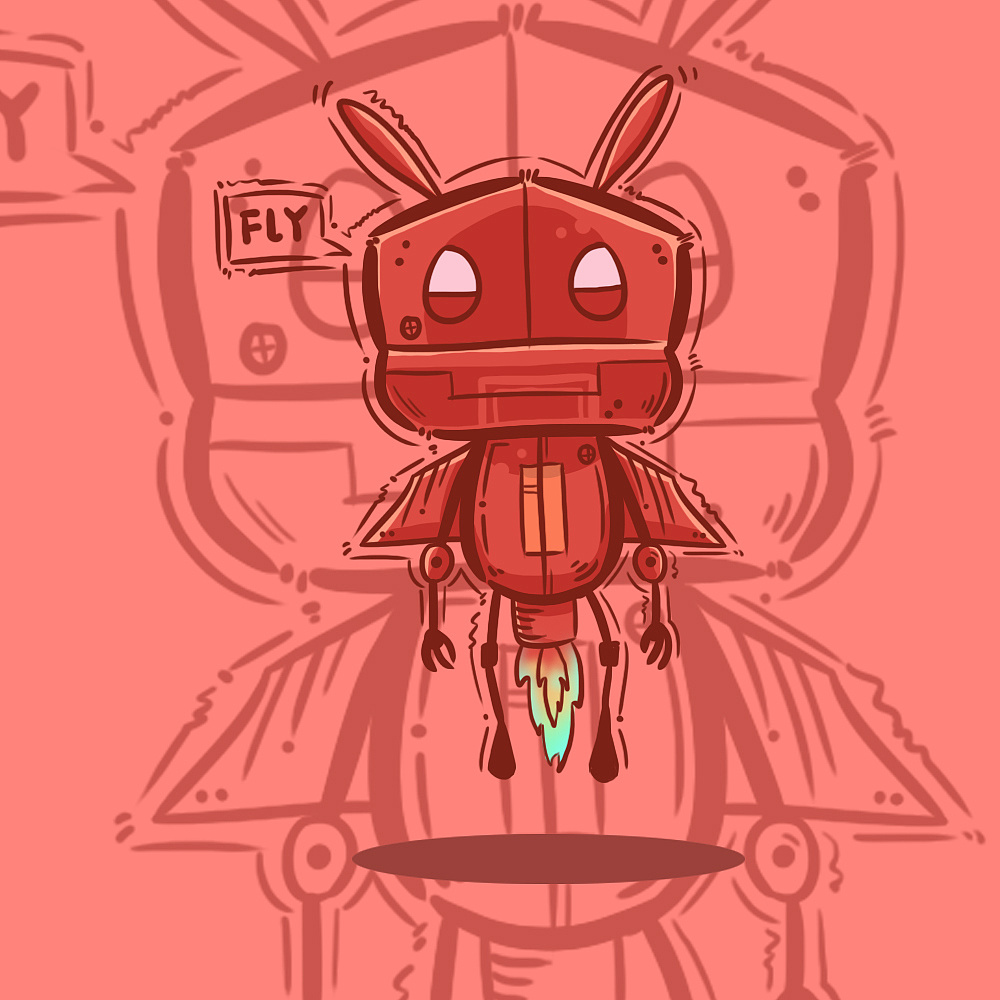 卡通机器人临摹练习