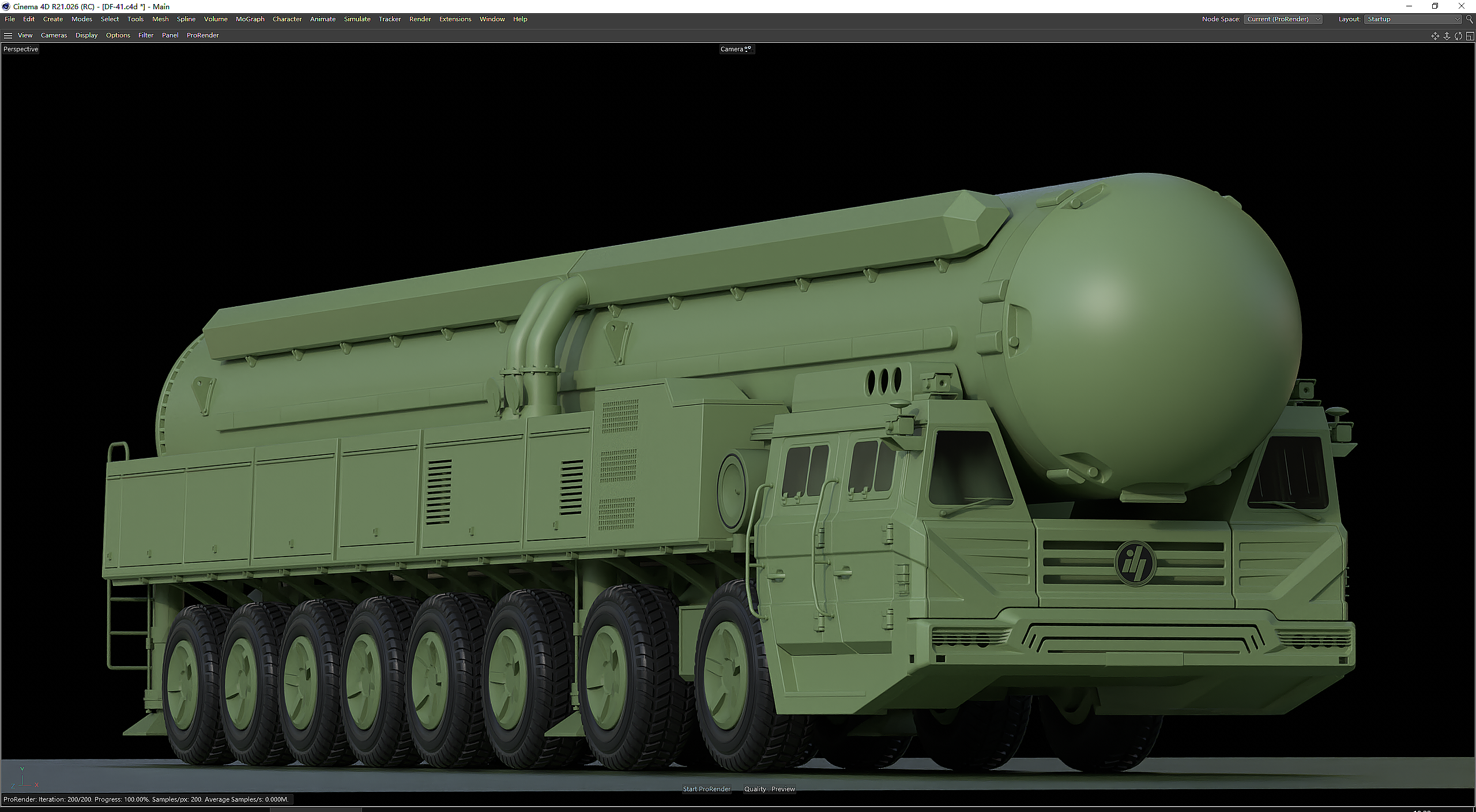 c4d教程:制作国庆阅兵大真理"东风-41洲际导弹"|三维|机械/交通|ihdt